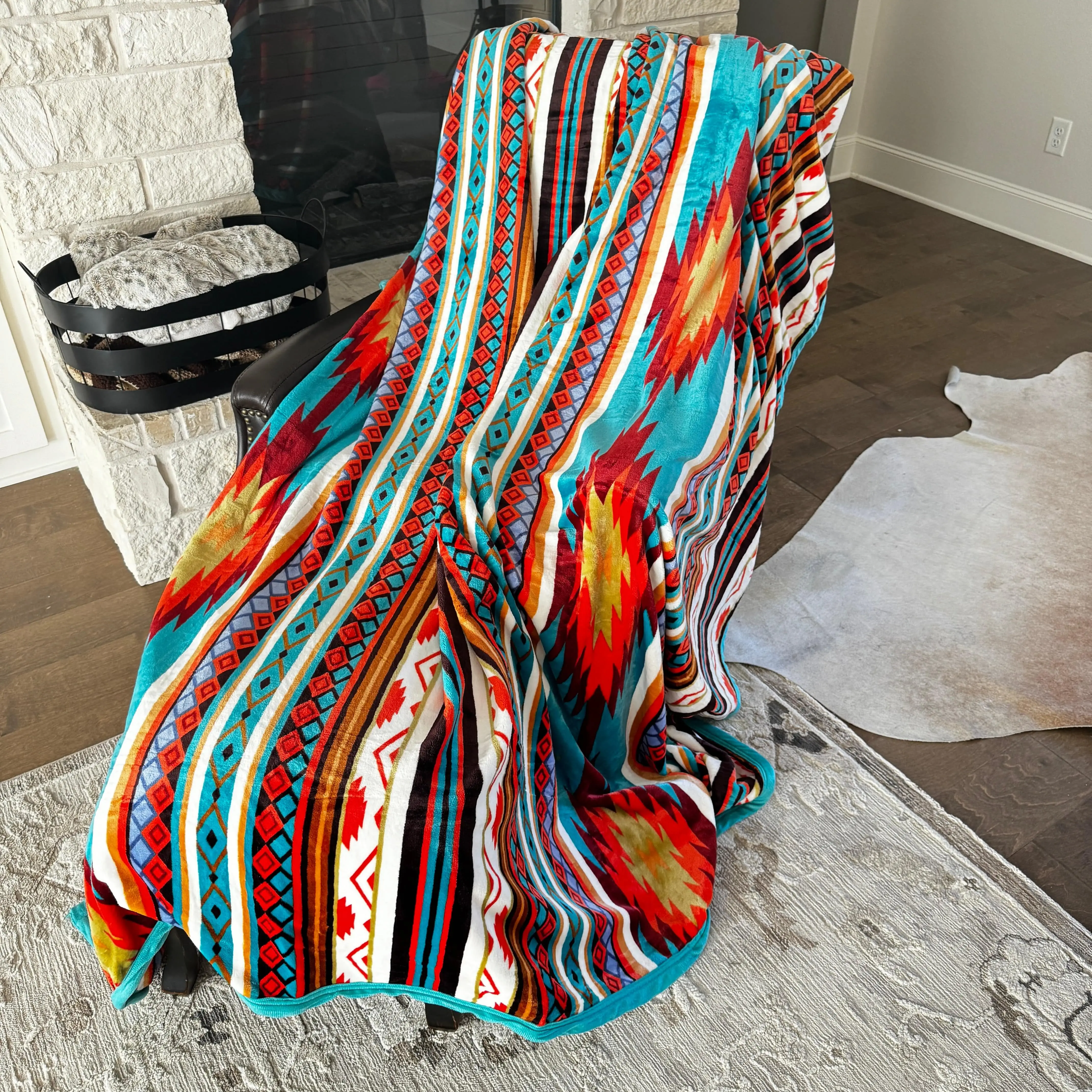 Z Havana Sunrise Southwestern Oversized Blanket 82"x90"
