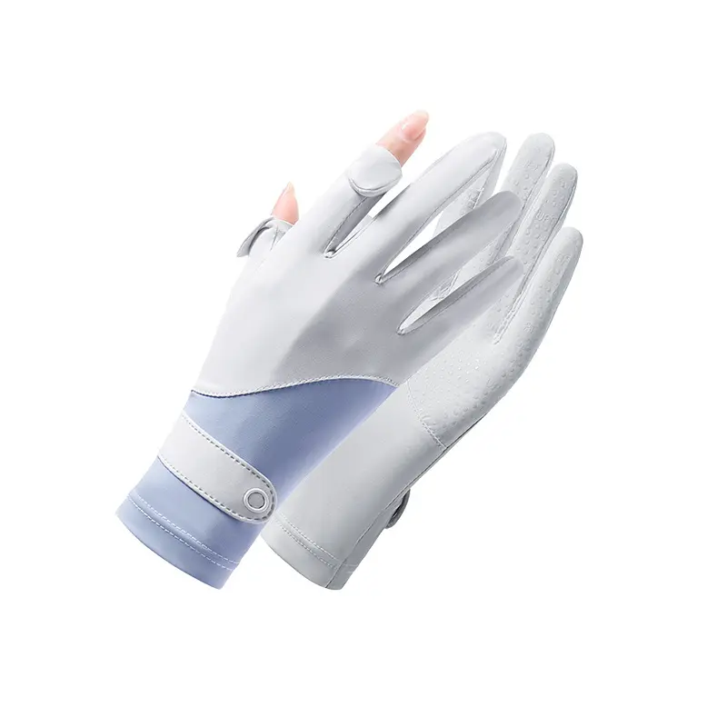 Ice silk splicing gray-blue