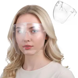 Face Shield with Glasses Clear Plastic Nail Faces Mask for Nail Drill Full Face Shield for Adults Women Men Salon Clear Visibility Comfortable Wear Splash Resistant Reusable Anti Fog