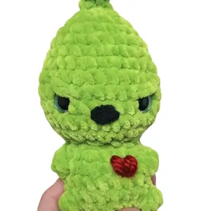 Handmade Crochet Meanie Greenie Christmas Grouches for Festive Home Decor
