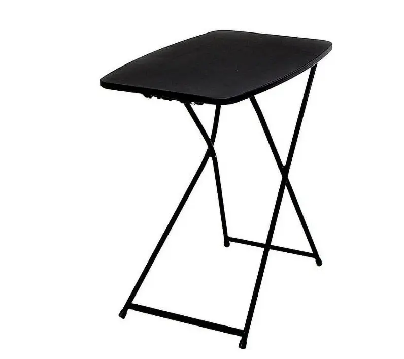 26" Adjustable Height Personal Folding Table, Black - Perfect for Home and Office Use