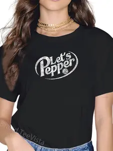 100% Cotton Volleyball Let's Pepper Practice Distressed Design T-Shirt