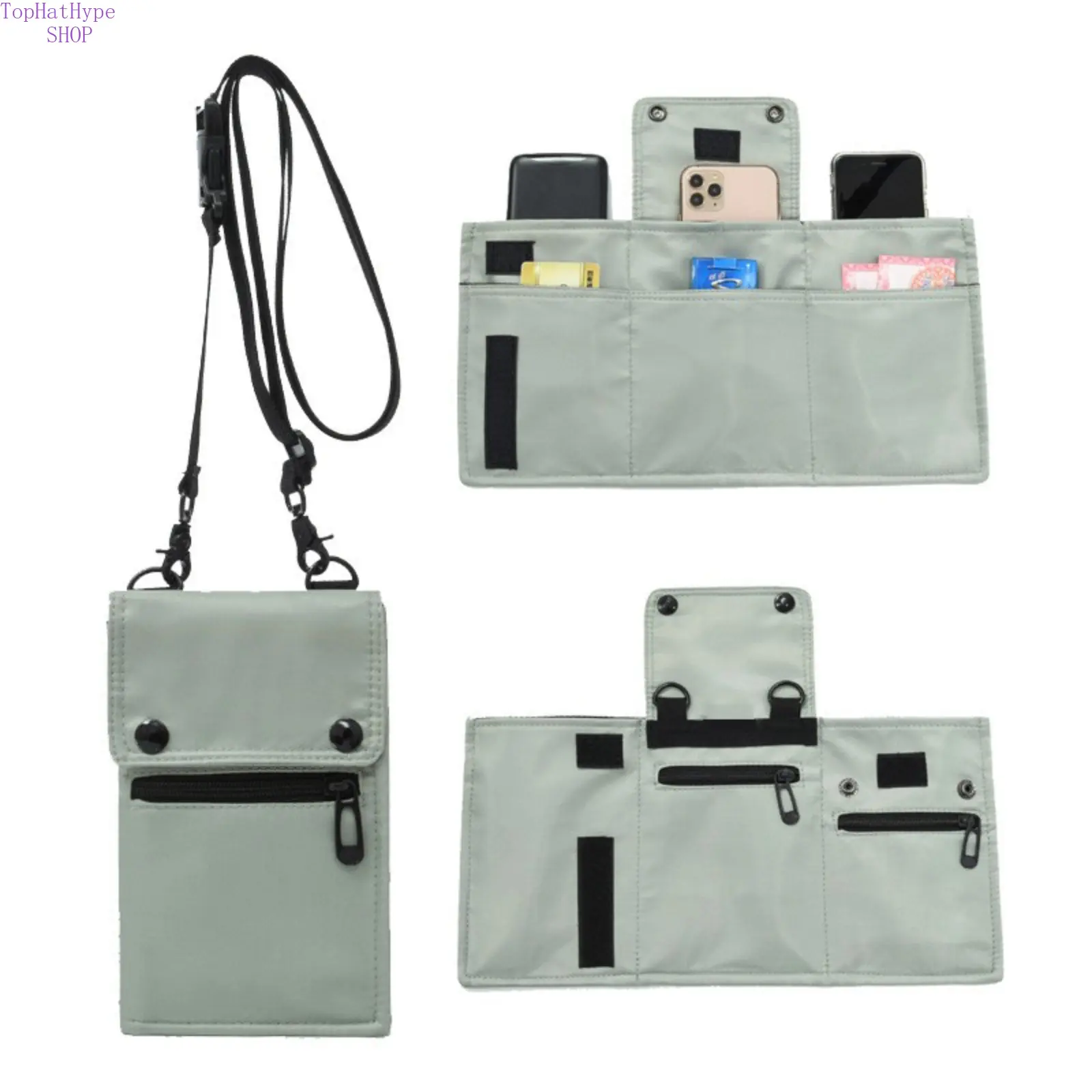 Men's Solid Nylon Crossbody Bag - Mini Lightweight Shoulder Bag Accessory with Multiple Zipper Pockets and Adjustable Strap for Travel & Commute, Multi-Pocket, For Travel And Daily Use