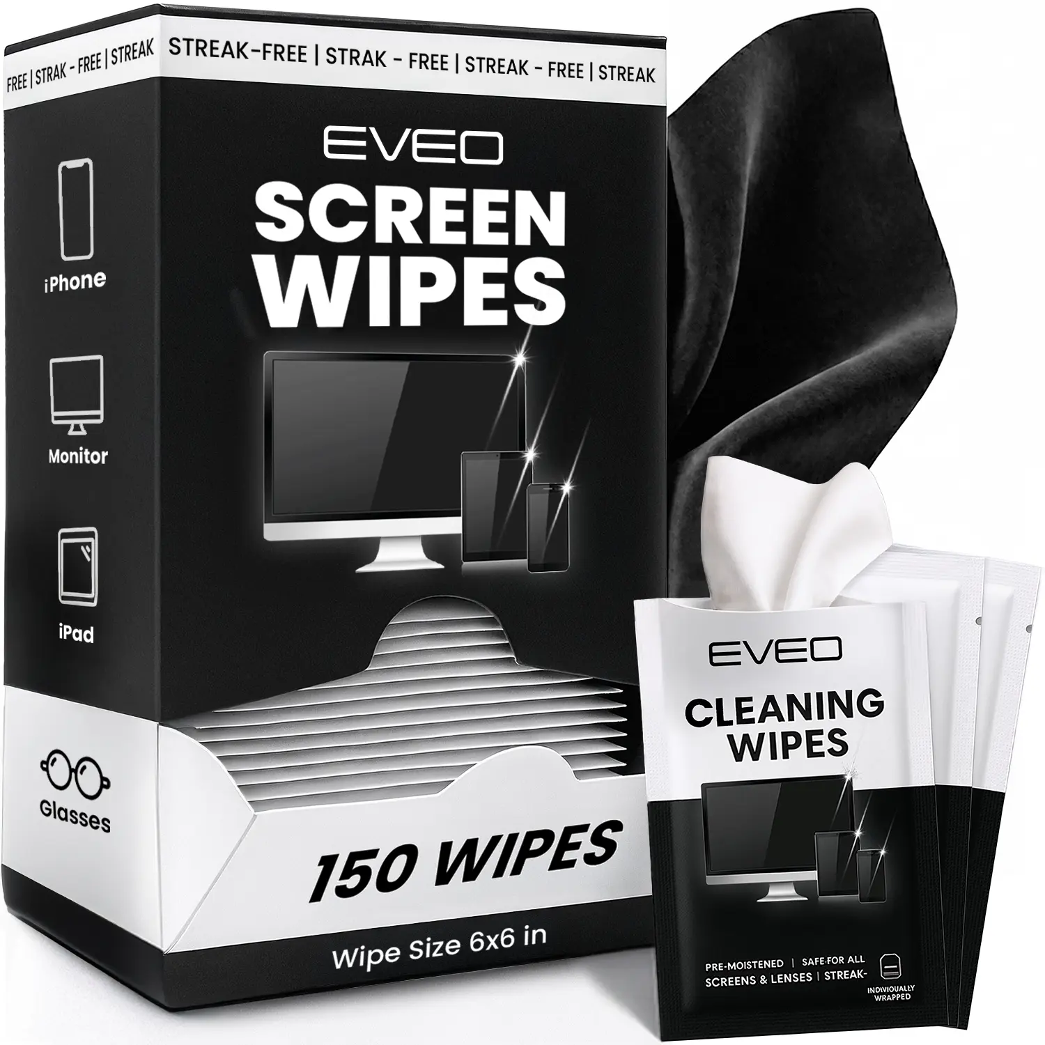 Electronic Wipes - Pack of 150 Electronic Wipes - Pack of 150