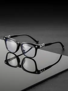 Men's Plastic Square Round Full Frame Fashion Glasses, Retro Hong Kong Style, Casual Wear, Decorative Eyewear, Classic Elegant Design