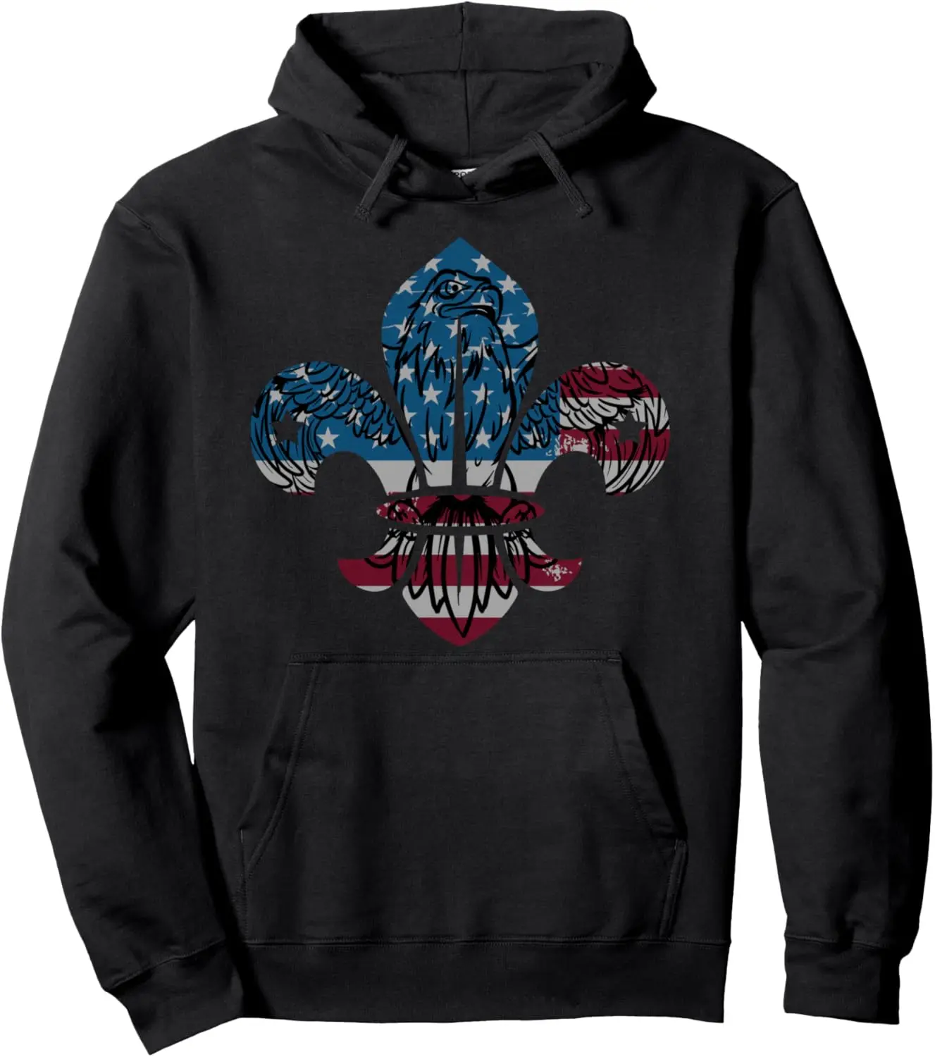 Patriotic Scout Logo Scouting Lover US Flag Eagle Hoodie Pullover Hoodie