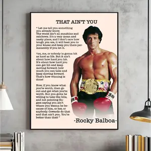 Rocky Balboa Motivation Quote Poster, Inspirational Boxing Movie Wall Art, Motivational Gym Decor, Home Office Sports Poster Print, Fitness Inspiration Gift