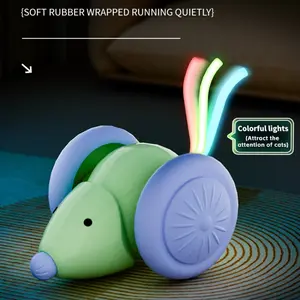 1 rotatable anti-bite electric cat toy, little mouse shape, USB charging, suitable for multi-cat interactive play, promote fun and relieve boredom, silent scrolling