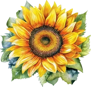 DTF Transfer – GC Watercolor Sunflower Multi Sizes