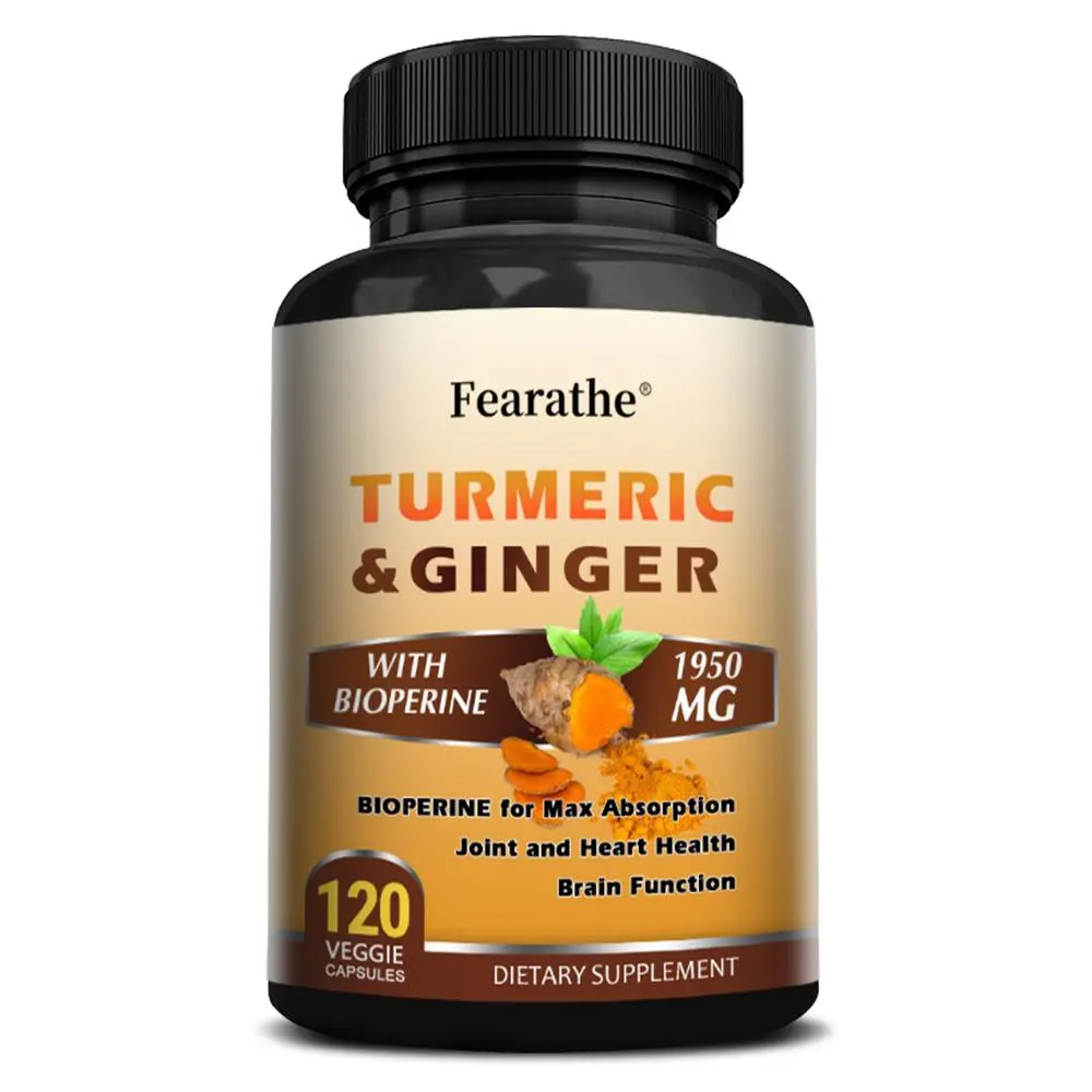 Turmeric + Ginger Health Supplement - Supports Joint and Bone Health 120 Capsules