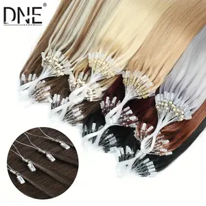 Hot Fashionable 50 Strands DNE HAIR Microlink Hair Extensions - # 2 Light Brown (Light Brown Shades), 10-24 Inch Long, Invisible Seamless Micro Loop Beads, Natural Looking Straight Human Hair Extensions for Women, Volume & Length for Parties, Photoshoots,