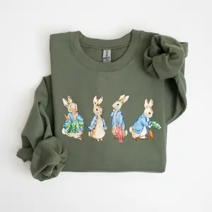 Cute Peter Rabbit Easter Sweatshirt Vintage Bunny Graphic Sweatshirt Easter Bunny Shirt Cottagecore Rabbit Sweatshirt Spring Easter Gift Apparel