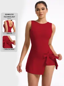 Women's High Elasticity Sporty Romper, Yoga Jumpsuit, Comfortable Sportswear for Yoga, Fitness and Commuting, Casual Outdoor Clothing for All Seasons, Sleeveless Athletic Dress, Stretchable Activewear