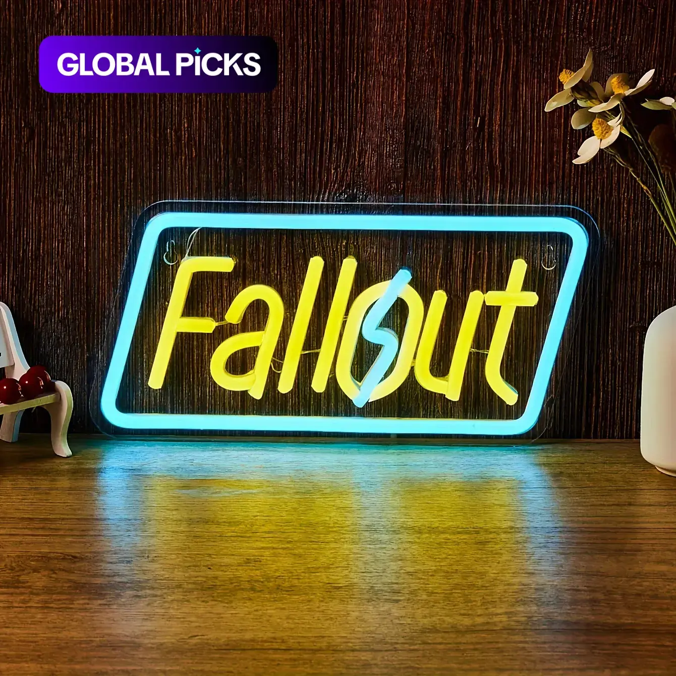 Fallout Letter Pattern Neon Sign, 1 Count USB Powered LED Neon Light, Led Decoration, Ambient Lighting for Home Party, Bar & Game Room Decor, Home Decor Supplies #GLOBAL PICKS