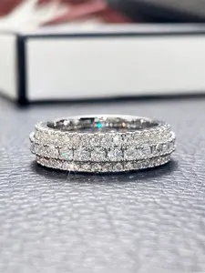 1 PC Simple Cubic Zirconia Ring Stackable Rings For Women For Wedding Engagement Anniversary Party Jewelry Valentine's Day Gift