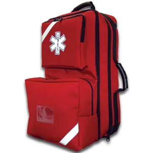 212 MAIN O2 Trauma AED Backpack, Red, with Functional Storage