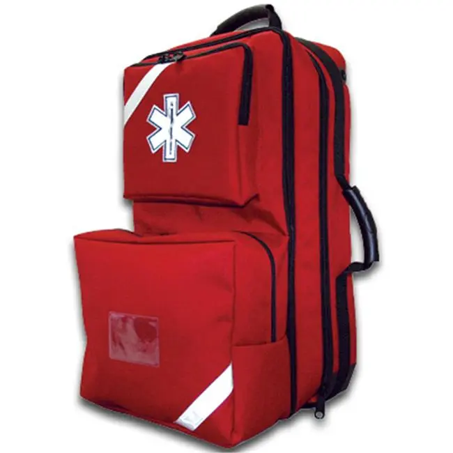212 MAIN O2 Trauma AED Backpack - Red, Multi-Handle Ultra-Resistant Functional Storage Backpack with Compartments, Multi-Handle Backpacks, Ultra-Resistant Backpacks