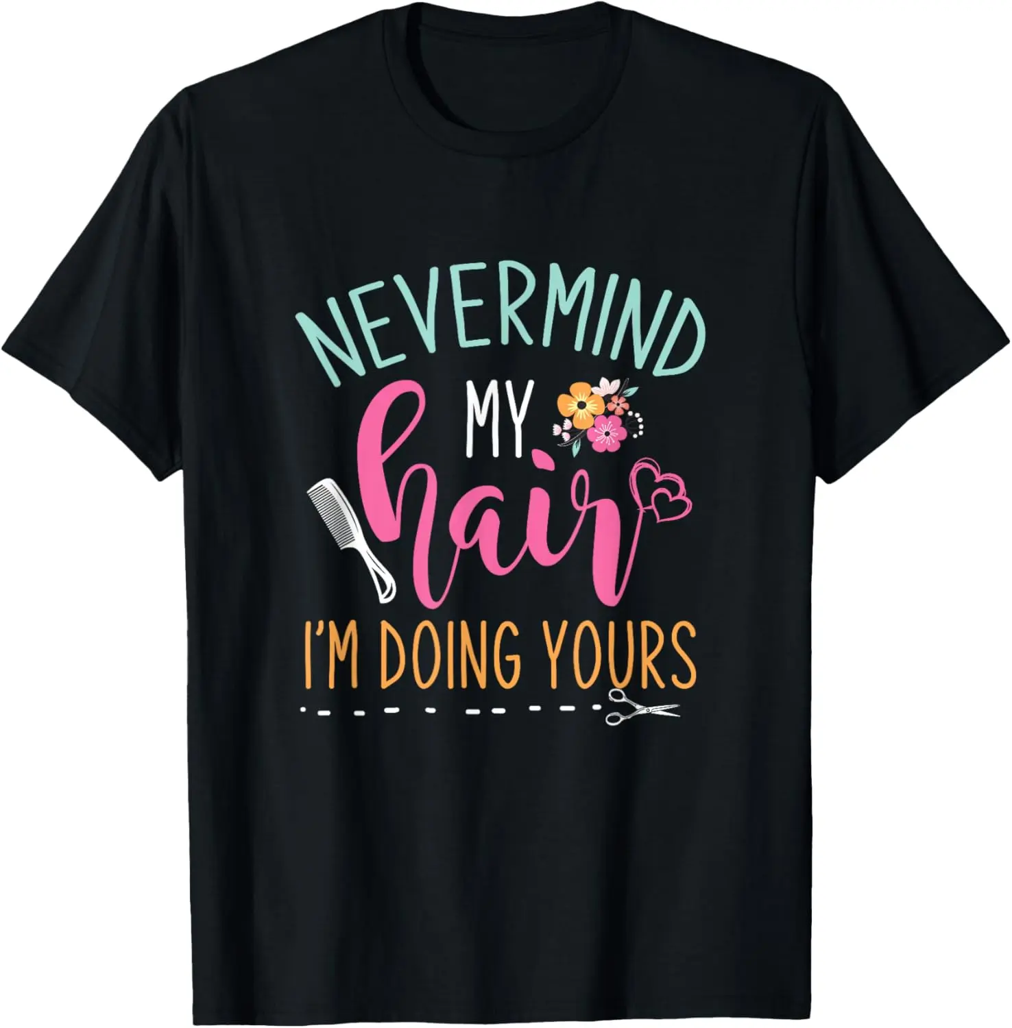 Cotton(pure) Barber Women Girls Hair Beauty Gift Idea Hairstylist T-Shirt