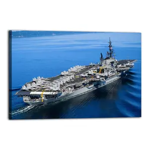Military Ship Poster USS Midway (CV-41) Poster Decorative Painting Canvas Wall Art Picture Print Modern Family Bedroom Decor