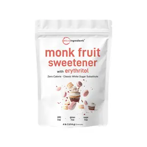Micro Ingredients Monk Fruit Sweetener Granules, 4lb Natural Flavor Micro Ingredients Monk Fruit Sweetener Granules, 4lb Natural Flavor
