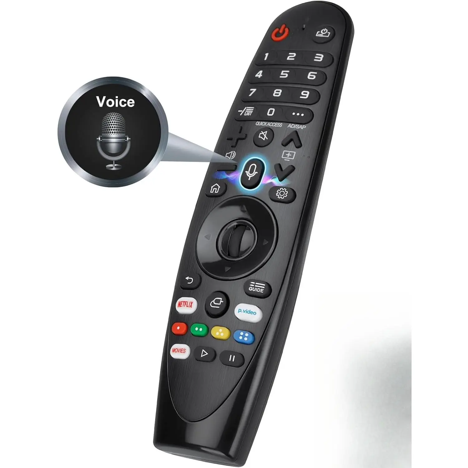 SQ-RDC002 Wireless Voice Magic Remote Replacement for LG TV Accessories, Compatible with AKB75855501, AN-MR20GA, MR19BA, MR18BA, MR650A & Nanocell TVs, with Voice Control, Pointer Function, Batteries, Wheel, Plug-and-Play & Box