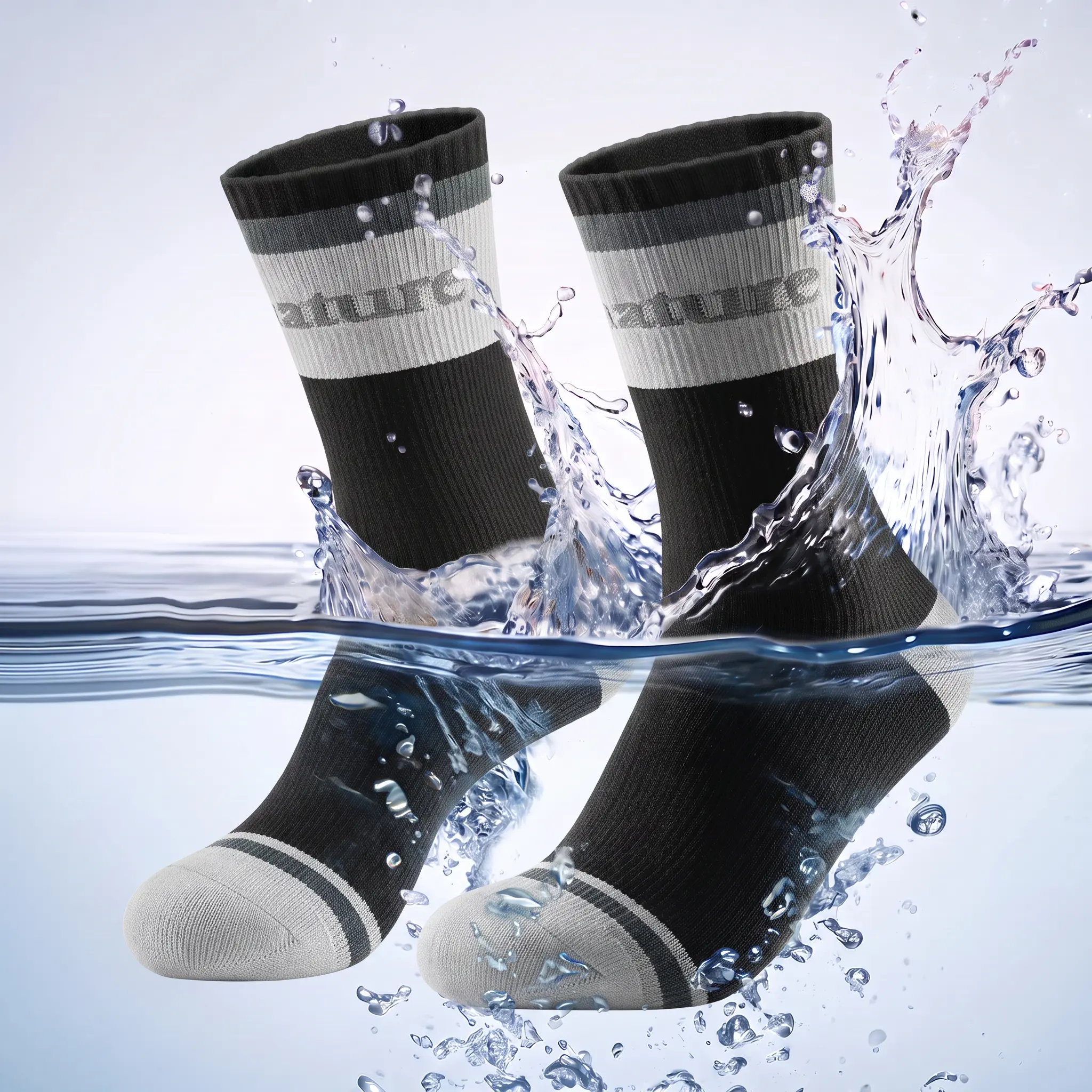 Qunature Waterproof Ankle Compression Sports Socks - Breathable, Durable Membrane, Comfortable Inner Yarn, Secure Fit Support, Sporty Chic Athletic/Casual Style for Hiking/Light Outdoor Activities