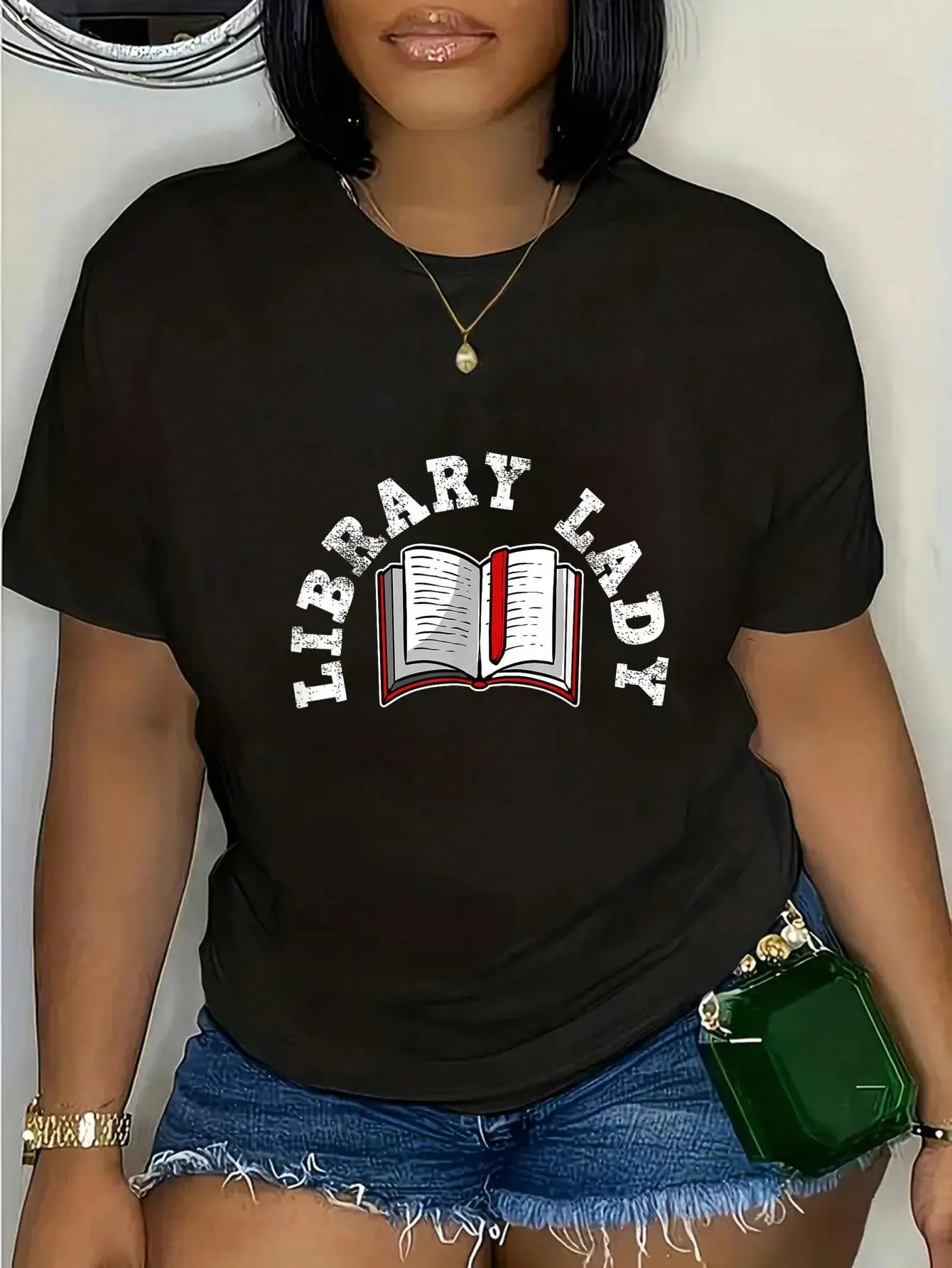 100% Cotton Library Librarian Bookworm Reading Books T-Shirt Short Sleeve T-Shirt Women's Men's Graphic Tee Causal Tops