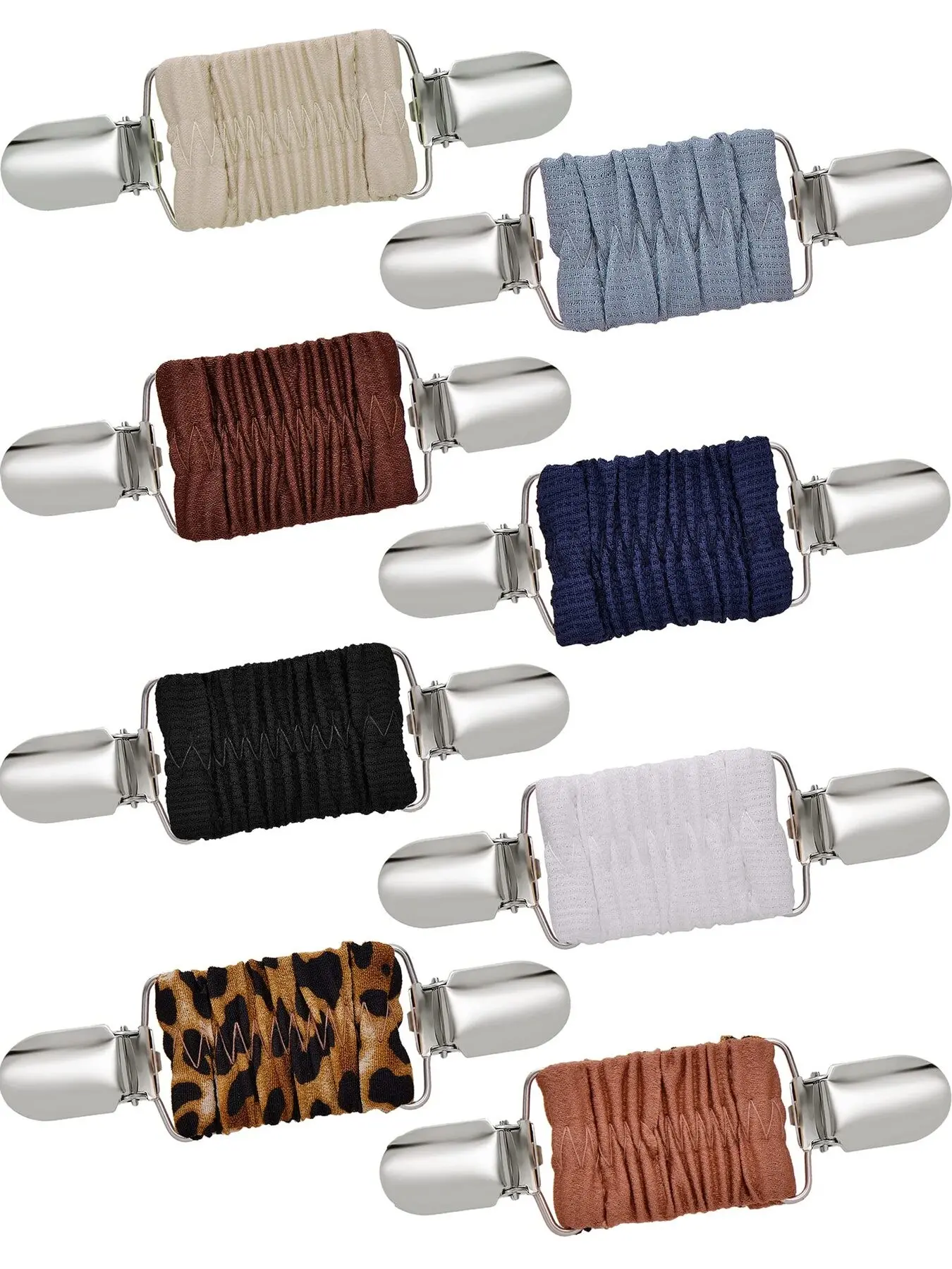 8 Pcs Fit Dress Cinch Clips Set Shawl Sweater Cardigan Collar Clips Shirt Brooch Elastic Hat Waist Back Cincher Adjustable Clips