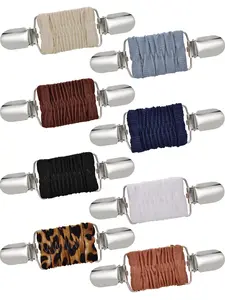 8 Pcs Fit Dress Cinch Clips Set Shawl Sweater Cardigan Collar Clips Shirt Brooch Elastic Hat Waist Back Cincher