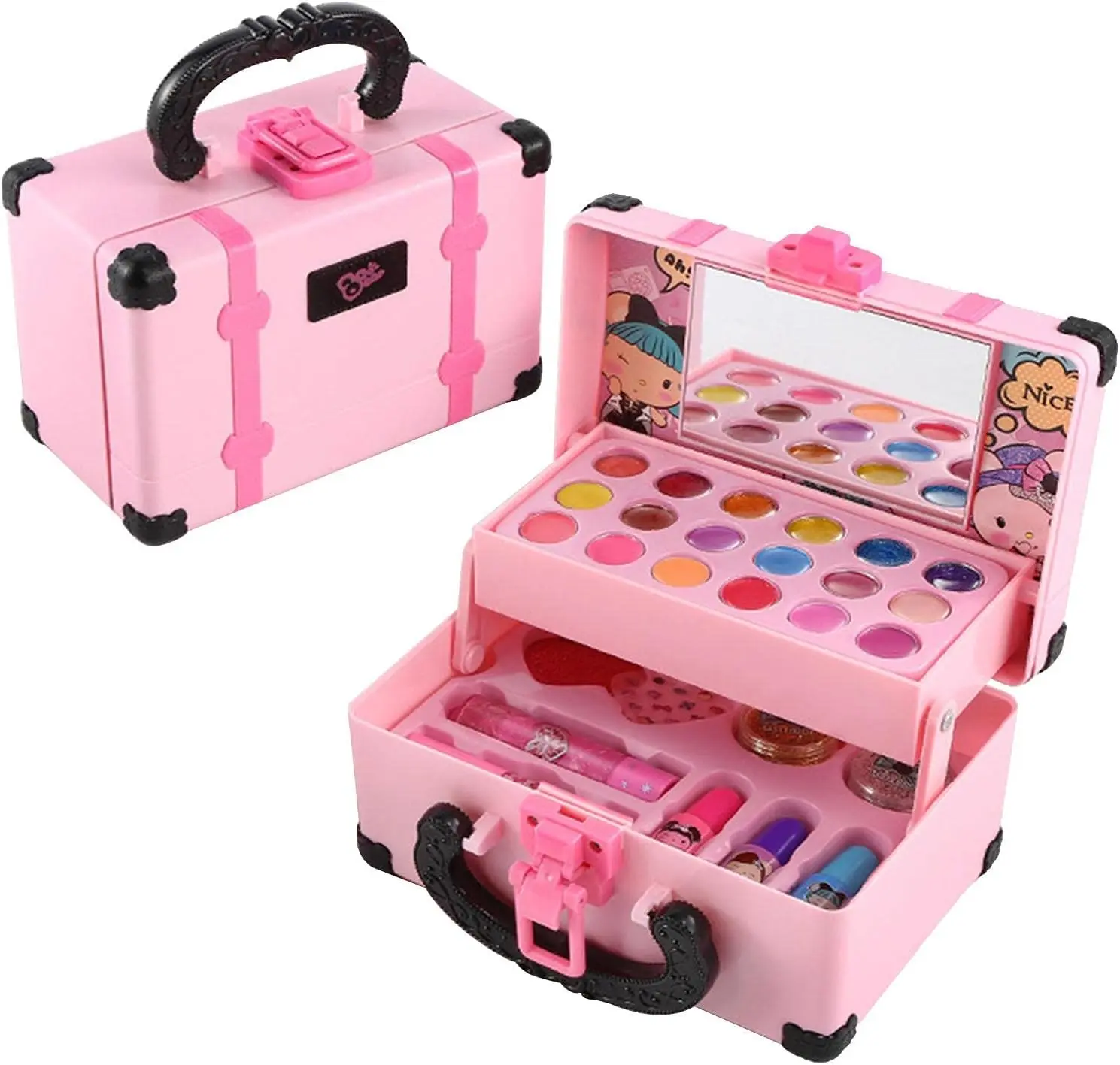 30 Piece Kids Makeup Set for Girls - Real Washable Makeup Set Cosmetic Toy with Carry Bag, Pretend as Beauty Set Holiday Birthday Gift for Little Girls 4-8