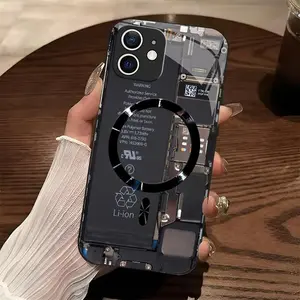 Industrial Teardown Magnetic Casing for iPhone 11 - See Inside, Sleek Tech Aesthetic, Viral MagSafe Cover, Smartphone Cellphone Handheld Accessories