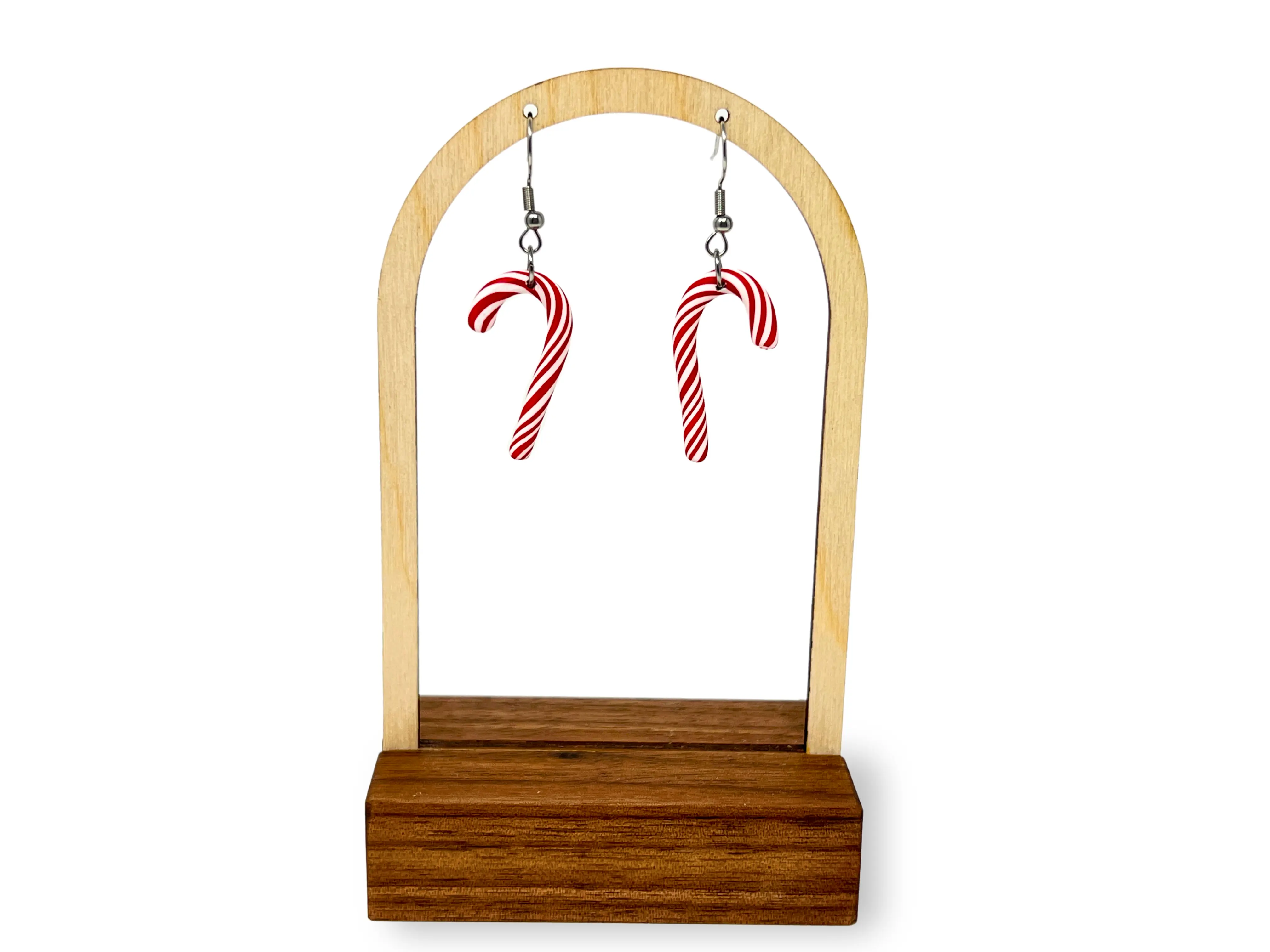 Holiday Polymer Clay Earrings | Handmade Jewelry, Winter Holiday, Christmas, Lightweight Geometric Earrings