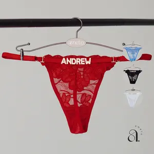 Customized Thong with Name • Embroidery Panties • Gifts for Boyfriend, Bachelorette Party • Sexy Womenswear Lingerie Comfort Fit • Adjustable Strap • Check Now