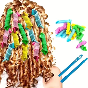 18-Piece Hair Curler Set, Spiral Hair Styling Kit, Heat-Free Curling Wand with Clip, Heatless Hair Curler, Suitable for Most Hairstyles, Easy-To-Use Hair Accessories