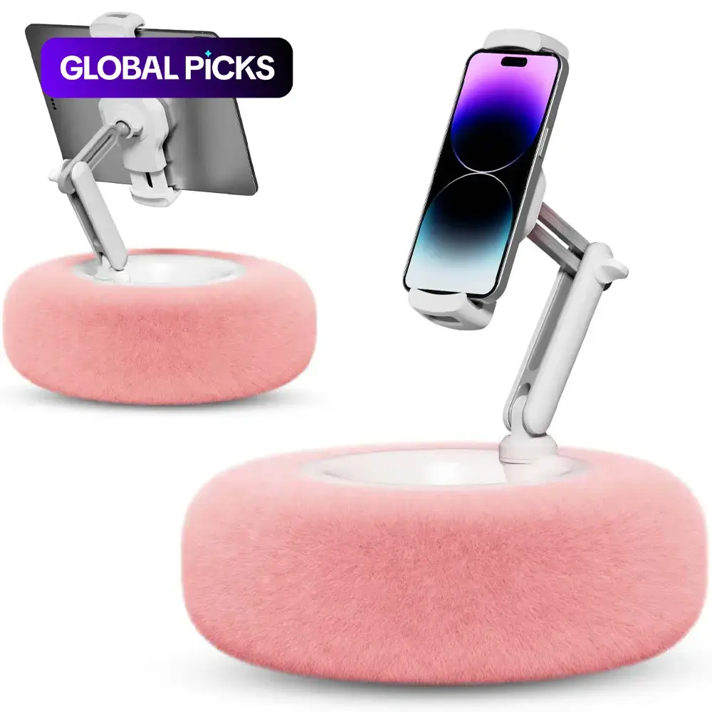 360° Adjustable Tablet and Phone Stand with Storage Bowl, Multipurpose Detachable Bedside Holder, Sturdy Stable Mount, Phone Accessories for Home and Office #GLOBAL PICKS
