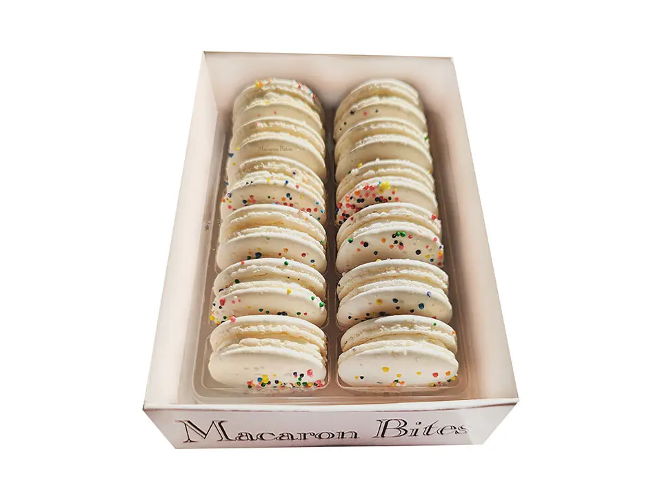 Cake Batter Macaron Cookies Gift Box - 12 Count Snack Nata