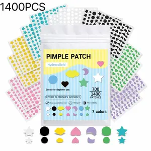 1400/700pcs Star Heart Circle Moon Cloud Shape Acne Patches, 7 Colors, Various Sizes, Concealer, Fashionable, Makeup Essential, Sealed Packaging, New Year Gife
