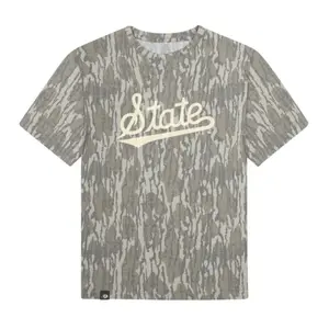 Mossy Oak MSU State Camo Tshirt, Bottomland Camo MSU State Logo Shirt