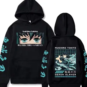 Demon Slayer Japan Anime Men Women Hoodie Harajuku Muichiro Tokito Graphic Print Plus Size Sweatshirt Streetwear Female Pullover