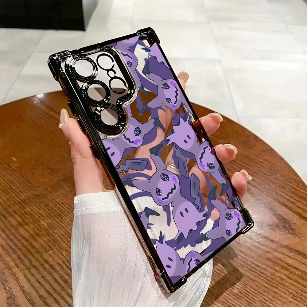 Adorable Cartoon Gengar Phone Case Compatible with for samsung for galaxy S25 S24 S23 S22 S21 FE Ultra Plus 4G 5G, Featuring a Transparent Soft Back for Drop, Smartphone, Handheld