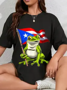 100% Cotton Coqui Frog Puerto Rico Flag Taino Boricua T-Shirt