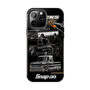 Snap-on Rugged Phone Case - Trucks and Tools Theme, Automotive Gift Custom Fit for iPhone 17, 16, 15, 14, 13, 12, 11 Pro Max Plus, shock-absorbing Mechanic Core Car Lover Aesthetic Rugged Shield