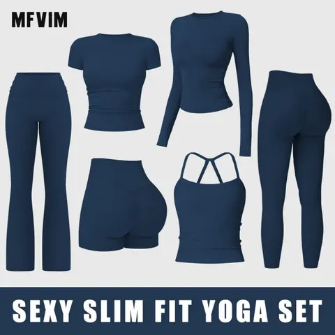 Women's 2-Piece Impact Set - Gym Workout Apparel, Tank Top/Long/Short Sleeve T-Shirt, Butt Lift Seamless Biker Shorts, Compression Skinny Sports Clothing, Yoga Bottoms for Gym Fitness, Woman 2 Piece Set