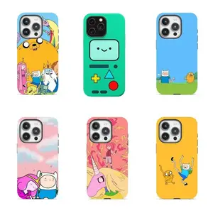 Cute Adventure Time Characters Collage Design Fan Art Magnetic Tough Case Phone Cover for Cartoon Network Fans Durable Protective