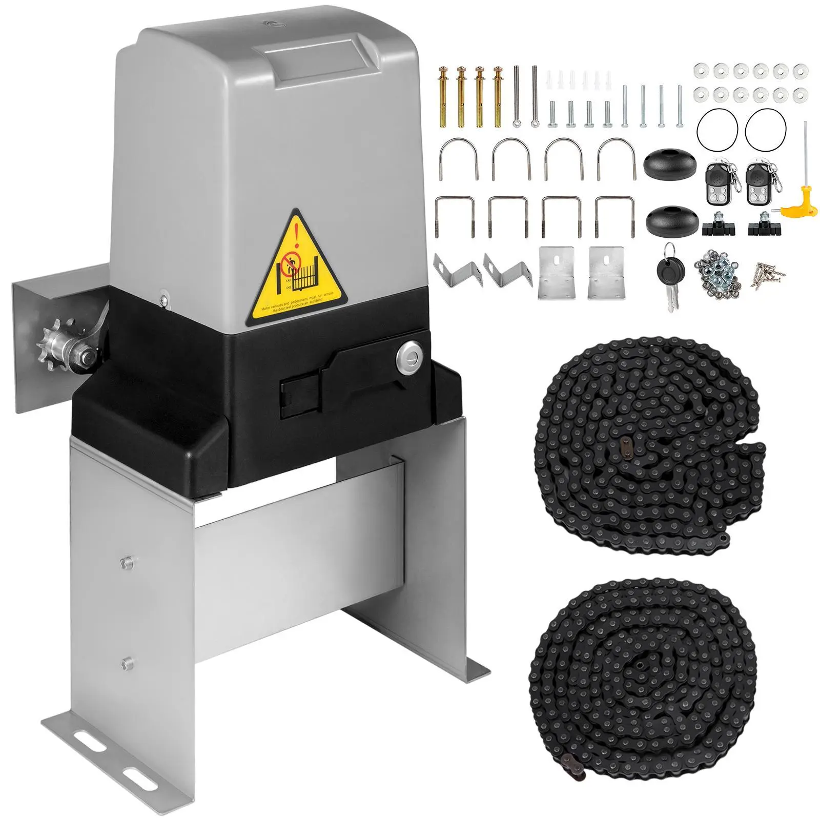 【Backtoschool】Vevor 3300lbs Automatic Corrosion-Resistant Outdoor Sliding Gate Opener, Copper Motor Driveway Operation System with Infrared Sensor
