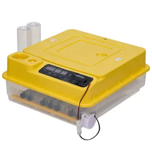 US Standard Incubator,110V 120W,Square Shape,24-36 Eggs Capacity (single layer),PP Material,Yellow Lid,Transparent Body,LED Egg Candling Function,Fully Automatic Egg Turning,Fahrenheit Temperature & Humidity Settings,Day Count Setting,Cost-Effective Model