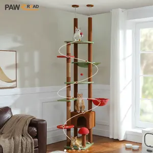 Floor to Ceiling Cat Tower - Comfortable Design for Cats, Ideal for Indoor Playtime, Soft and Durable Material