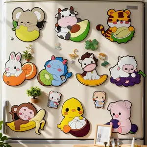 Cute Animal Refrigerator Magnets Set, Soft Multicolor Decorations for Kitchen, Whiteboard, Storage Cabinet, Dishwasher - Fun Home & Party Gifts, Refrigerator Decorating Magnet