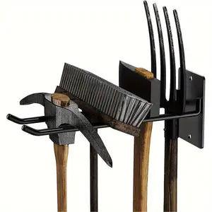 1pc Iron Garden Tools Display Wall-mounted Storage Rack For Shovels, Rakes, Brooms, Hoses, And Trowels On The Wall