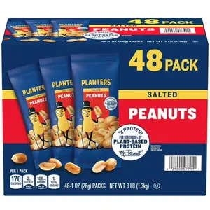 Planters Salted Peanuts, Single-Serve Packs, 1 oz., 48 pk.